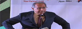 Abdul Hafeez Shaikh addresses media